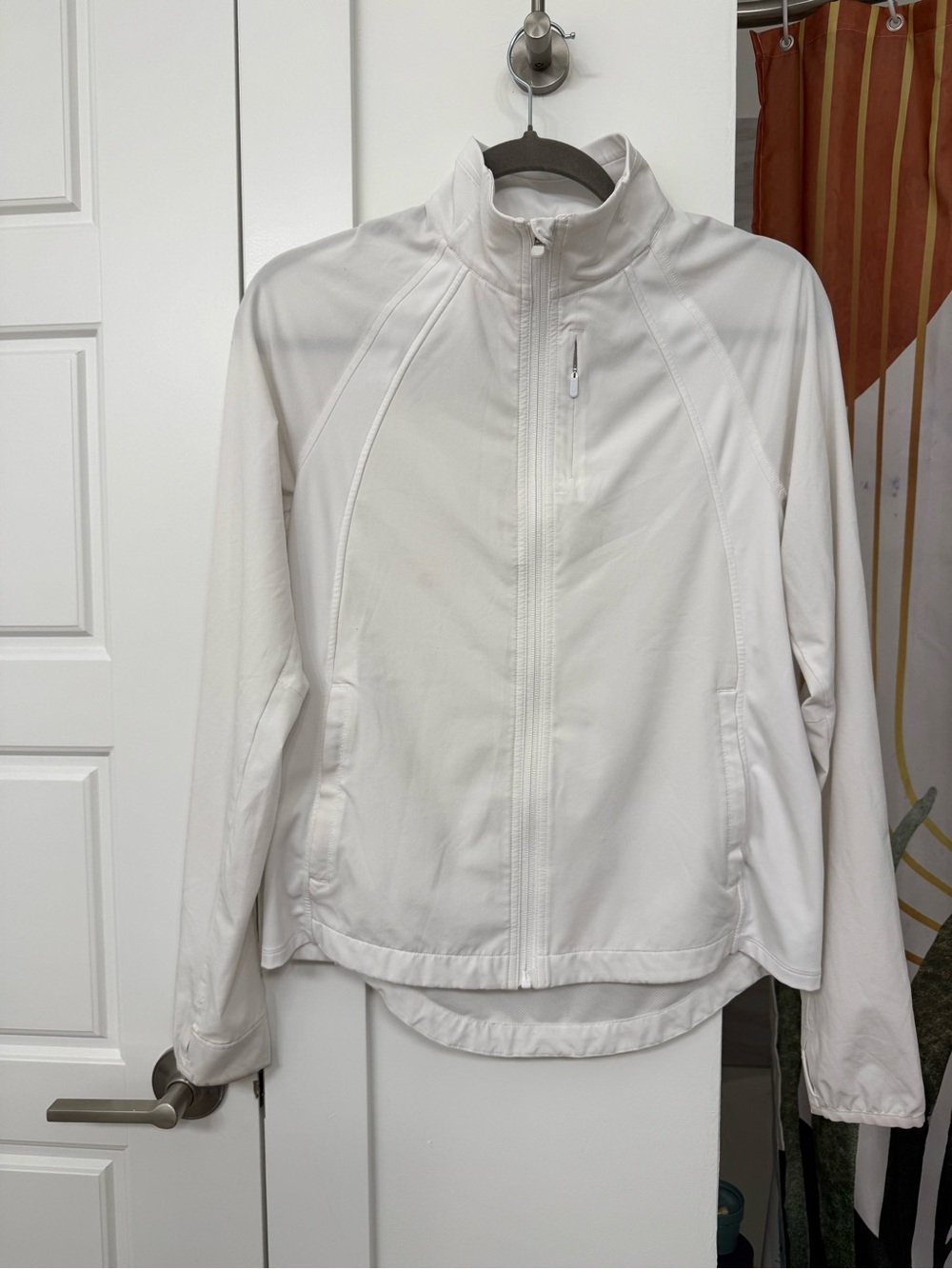 Athleta Cream Full-Zip Lightweight Utility Jacket